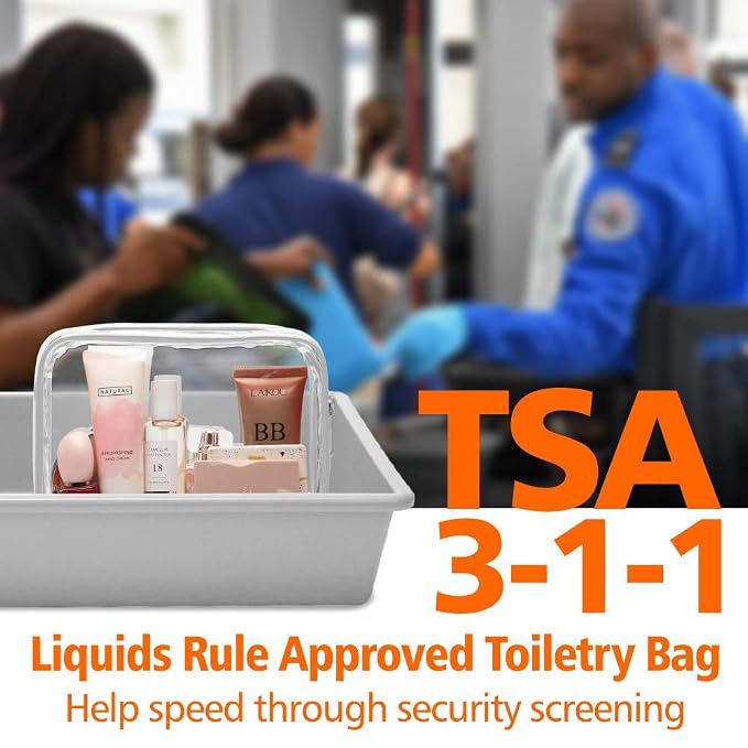 PACKISM Clear Makeup Bag, Waterproof TSA Approved Toiletry Bag Quart Size Bag - Image 2