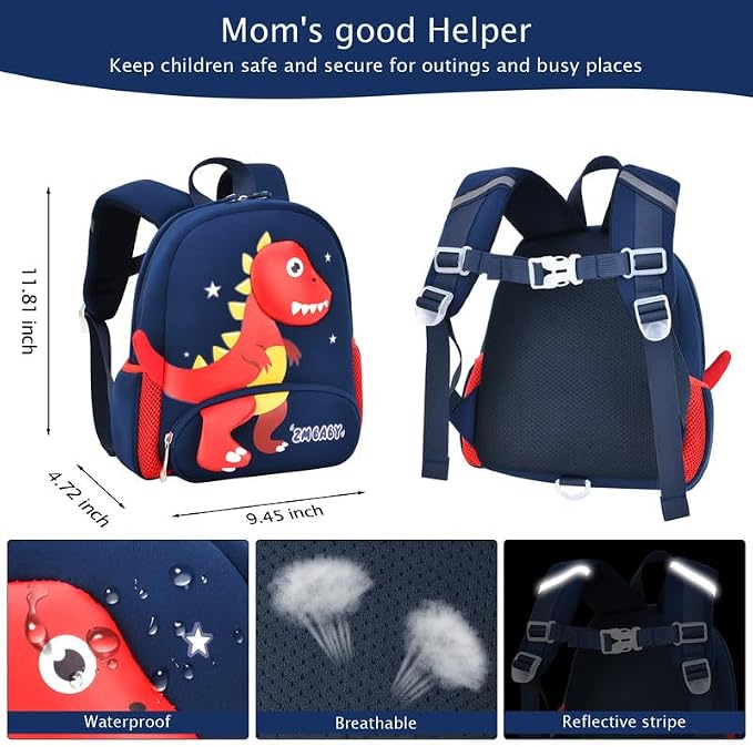 Padgene Toddler Backpacks Kids Preschool Backpack Waterproof Neoprene Animal - Image 4