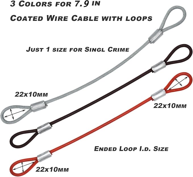 15 pcs 7.9 inch 3mm Thickness Stainless Steel Wire Cable - Image 3