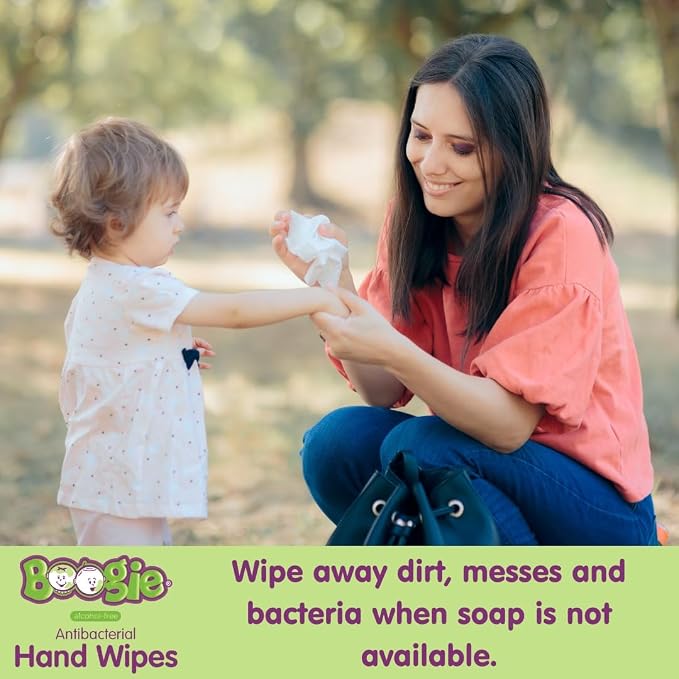 Antibacterial Hand Wipes by Boogie, Alcohol Free, Hypoallergenic and - Image 2