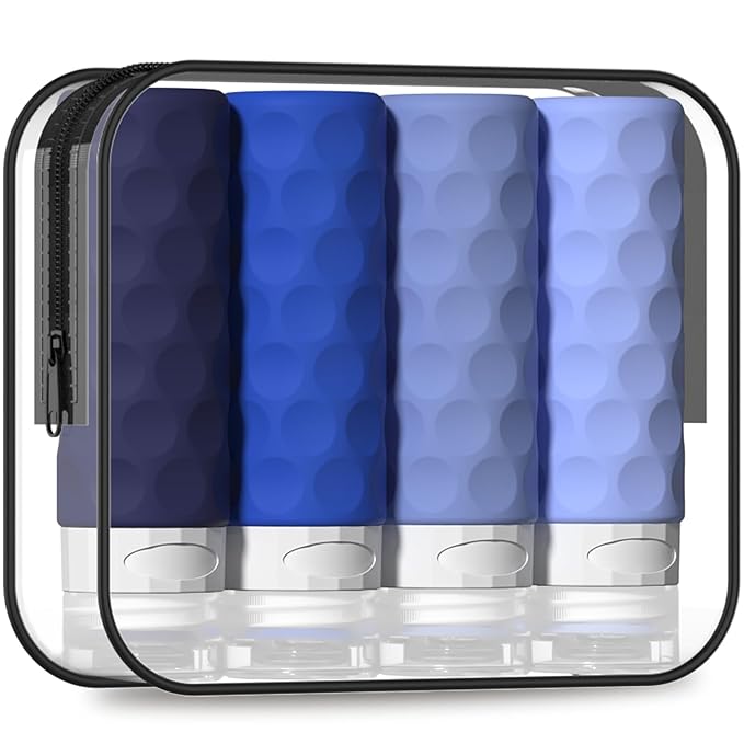 Travel Bottles for Toiletries, BPA Free Leak Proof Premium Silicone Bottles by Silevoler