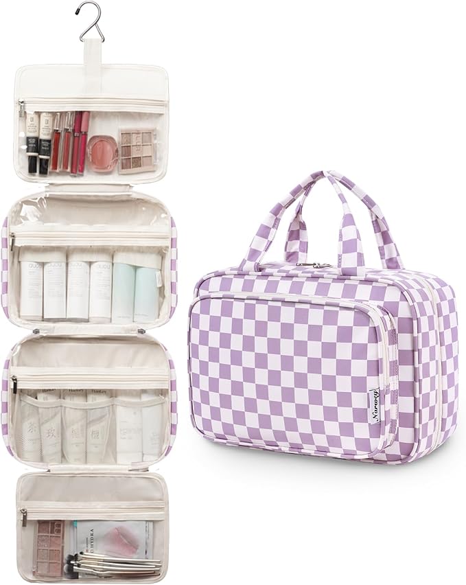 Narwey Travel Toiletry Bag for Women Large Hanging Makeup Bag Organizer - Image 4