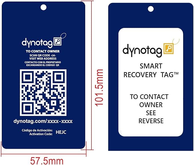 Dynotag® Web Enabled Smart Aluminum Convertible Luggage ID Tag + Braided Steel - Image 2