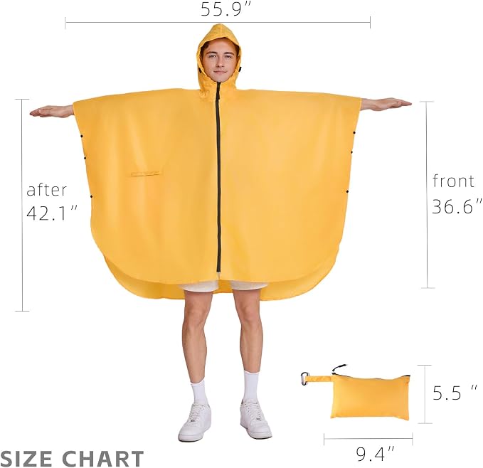 Cloak raincoat Unisex poncho Adult hooded men and women - Image 3