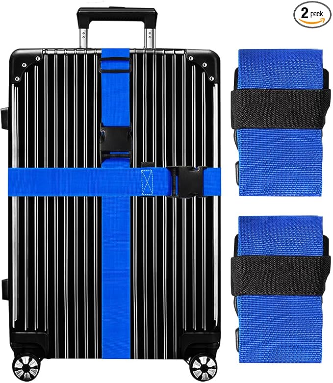 Luggage Straps for Suitcases TSA Approved-2 Pack Bright Personalized Luggage by GOWRAPS
