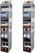 2 Pack Large-Sized Hanging Shoe Organizer 10-Shelf, Sturdy Hanging Closet by ROOMTALK