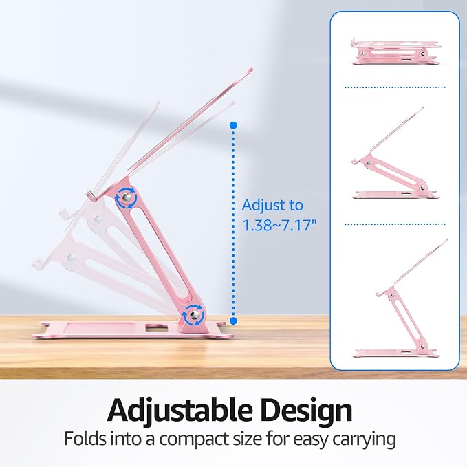 Urmust Laptop Stand for Desk Aluminum Computer Stand Riser Holder for Laptop - Image 4