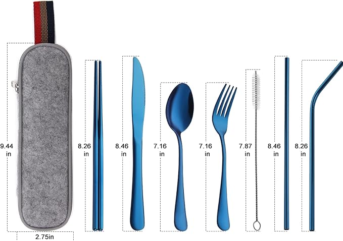 DEVICO Portable Utensils, Travel Camping Cutlery Set, 8-Piece including Knife - Image 2