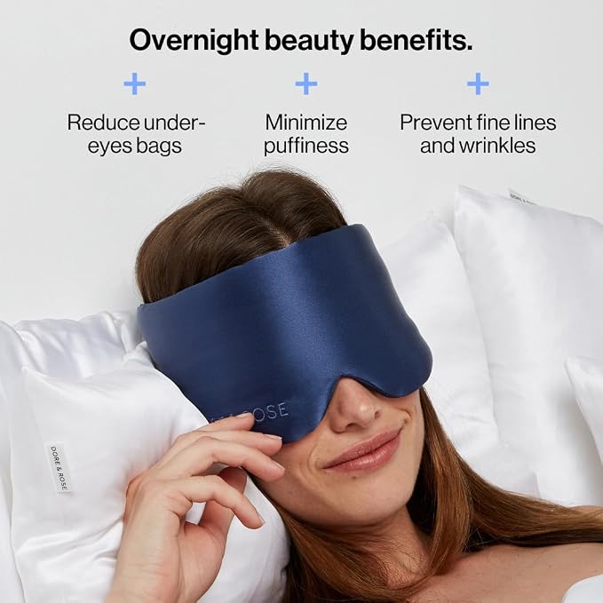 Dore & Rose Deep Sleep Mask Light Blocking, 23 Momme Mulberry Silk Eye Mask - Image 4