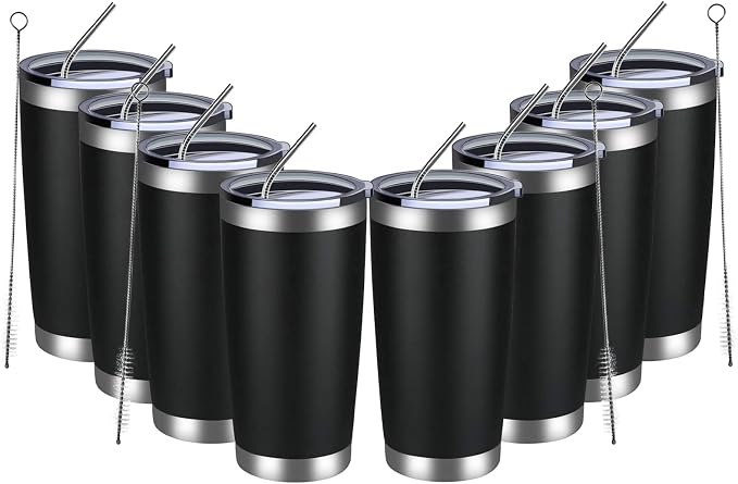 MEWAY 20oz Tumbler 8 Pack Double Wall Vacuum Insulated Travel Mug Bulk by MEWAY