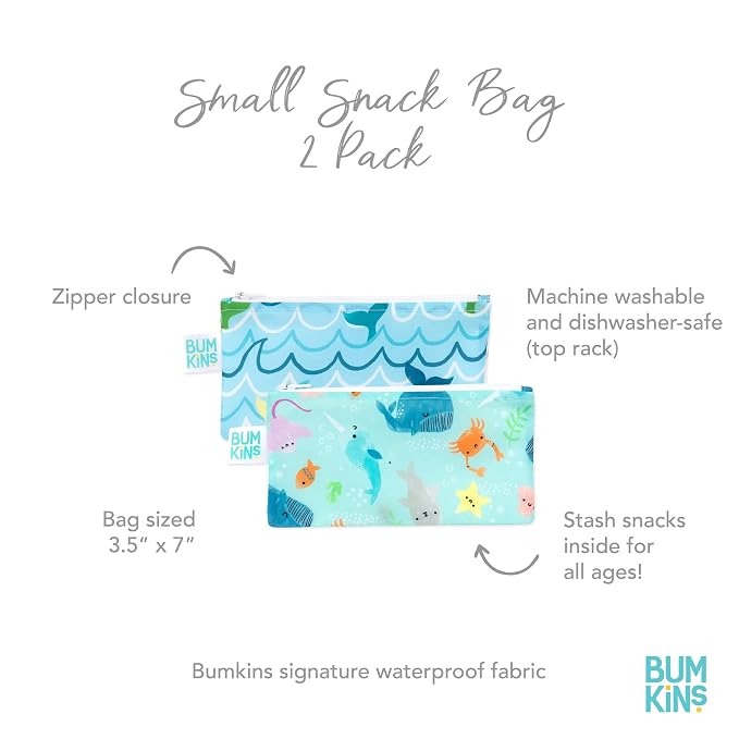 Bumkins Reusable Snack Bags, for Kids School Lunch and for Adults Portion - Image 5