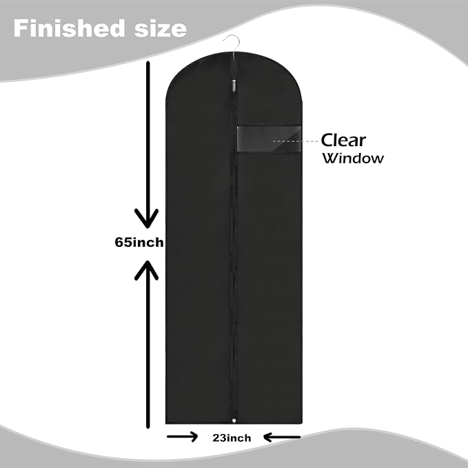 Dress Bags for Gowns Long, Suit Bag Cover for Storage and Travel - Image 2