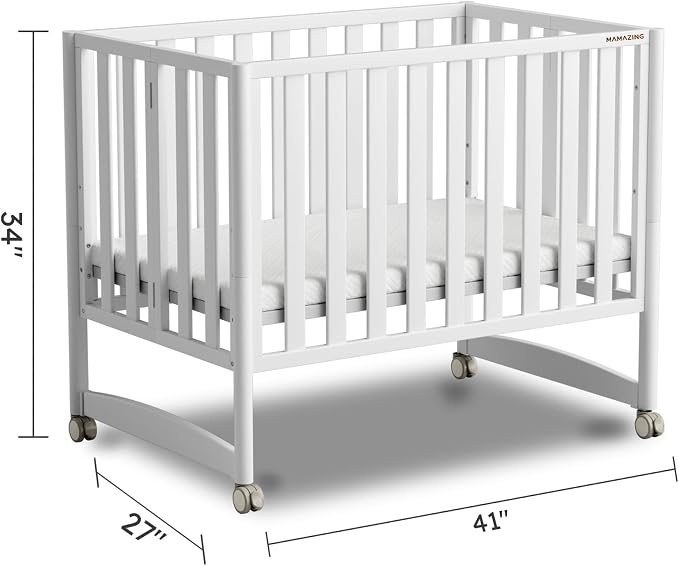 EvoNook 6-in-1 Convertible Mini Crib, 100% New Zealand Solid Wood, 4 Adjustable - Image 7