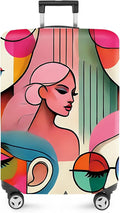 ANNA QUEEN Modern Art Fashion Luggage Cover, Stylish Abstract Woman Suitcase by ANNAQUEEN