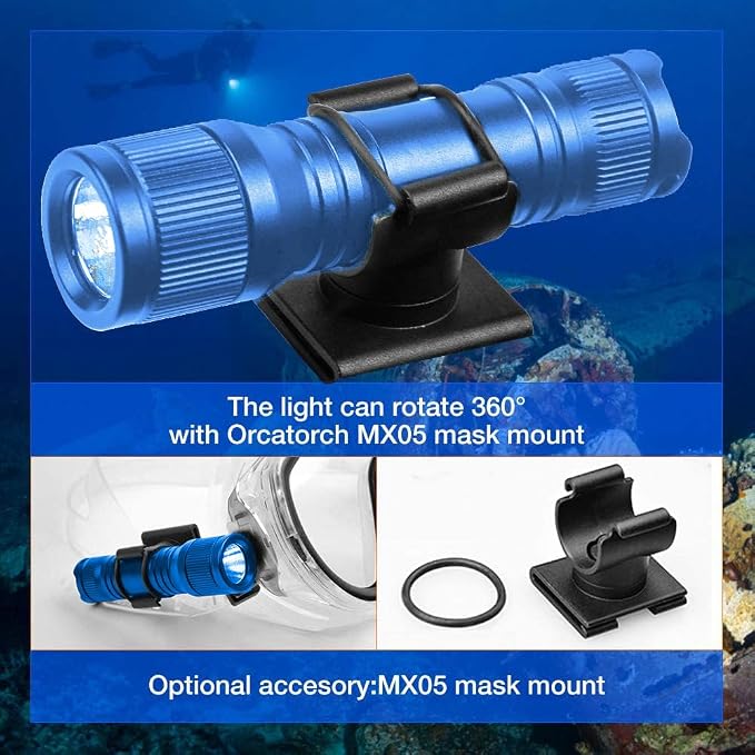 ORCATORCH D560 Mini Scuba Dive Light Headlamp 650 Lumen Mask Diving Flashlight - Image 4