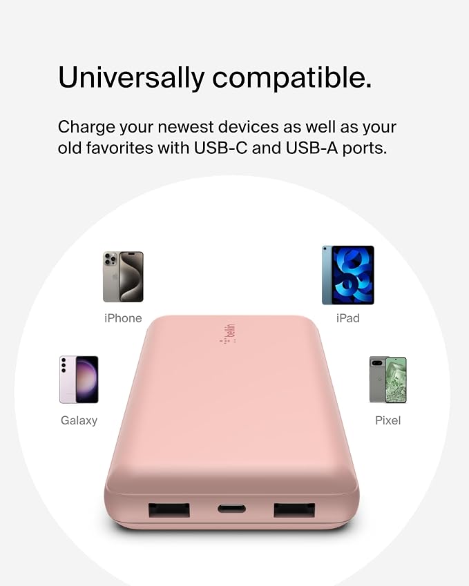 Belkin Portable Charger, USB C Power Bank 20000 mAh w/ 1xUSB-C Port & 2xUSB-A - Image 9