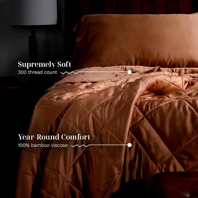 LUXOME Lightweight Blanket | 100% Rayon from Bamboo Fabric & Fill | King/Cal - Image 3