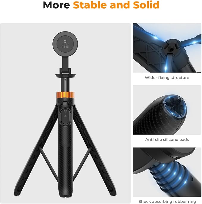 K&F Concept 63'' Magnetic Selfie Stick Tripod - Image 5