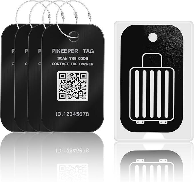 Smart Luggage Tags with QR Code Location Display by PIKEEPER