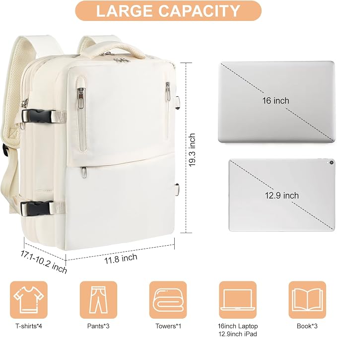 Travel Laptop Backpack with USB Charging Port Business Anti Theft Water - Image 6