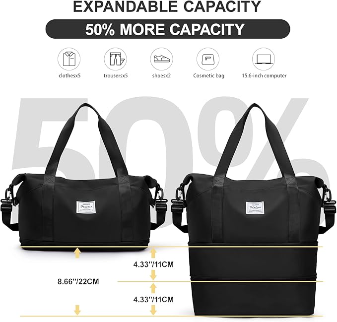 Travel Duffel Bag, Sports Tote Gym Bag, Shoulder Weekender Overnight Bag - Image 3