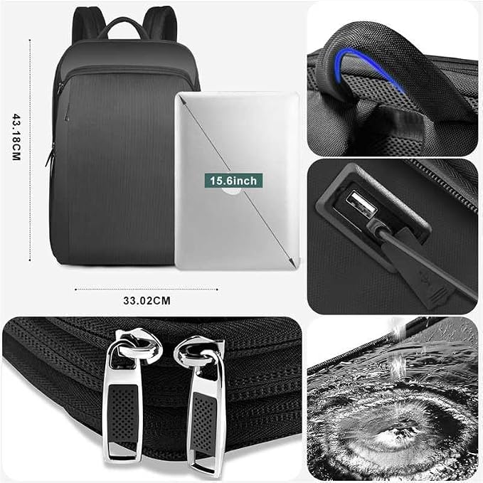 ZINMARK Slim Expandable 15 15.6 16 Inch Laptop Backpack Anti Theft Travel - Image 2