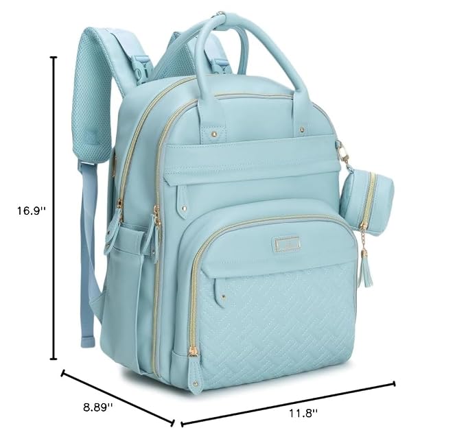 BabbleRoo Leather Diaper Bag Backpack - Image 9