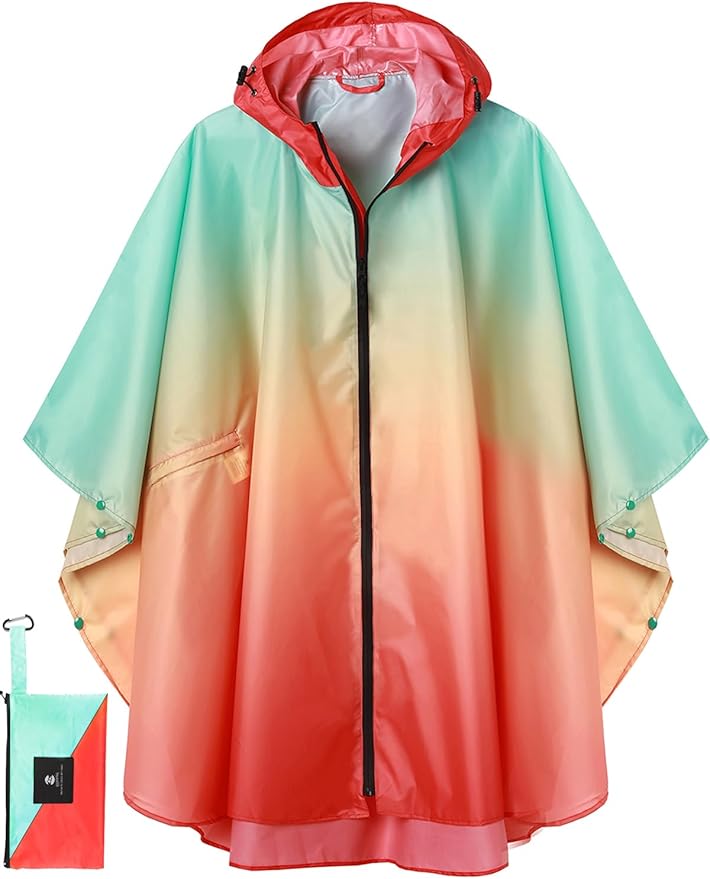 SaphiRose Rain Poncho Jacket Coat Hooded by SaphiRose