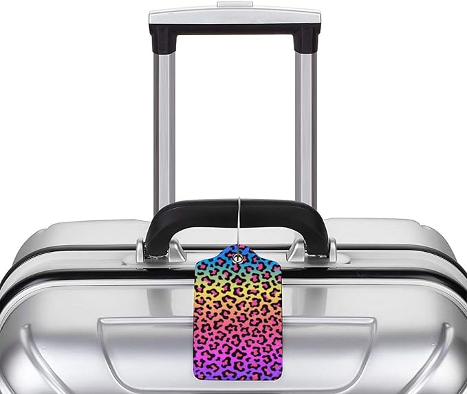 Rainbow Leopard Print 2 Pack Luggage Tags - Image 7