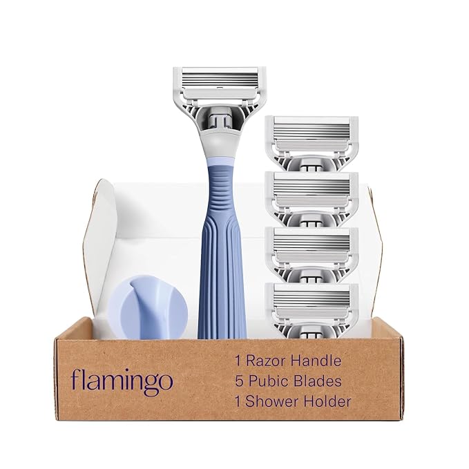 Flamingo Pubic Hair Razor for Women, Shaving Kit, 1 Pubic Razor Handle by Flamingo