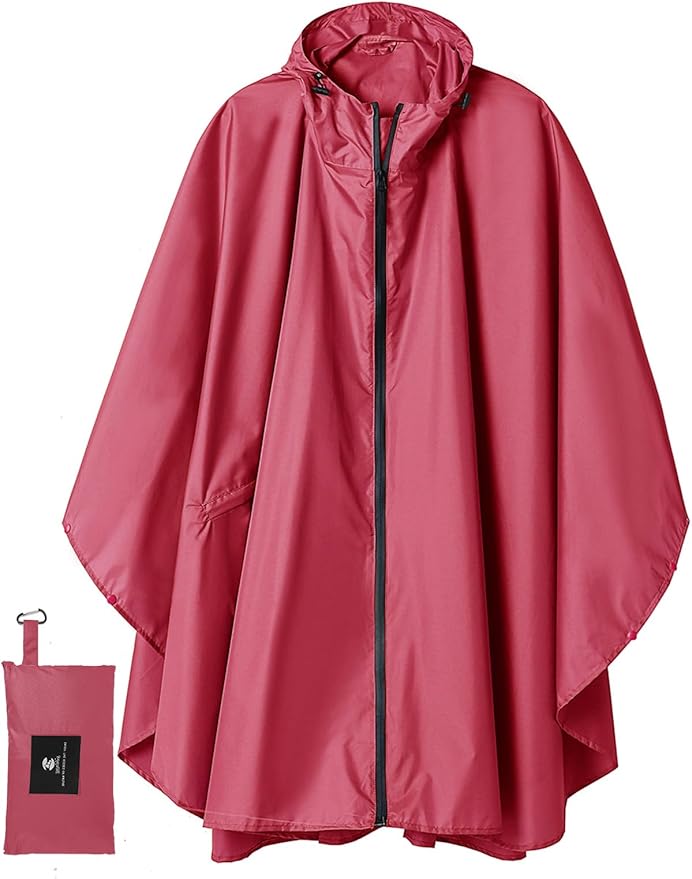 SaphiRose Unisex Rain Poncho Raincoat Hooded by SaphiRose
