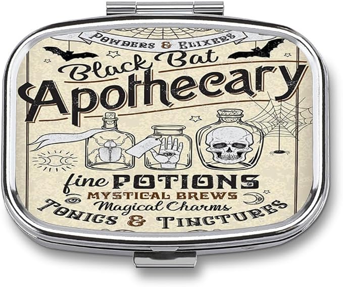 Metal 2 Compartment Pill Organizer Travel Friendly Portable Compact Pill Box by Choosetheproductsyoulike