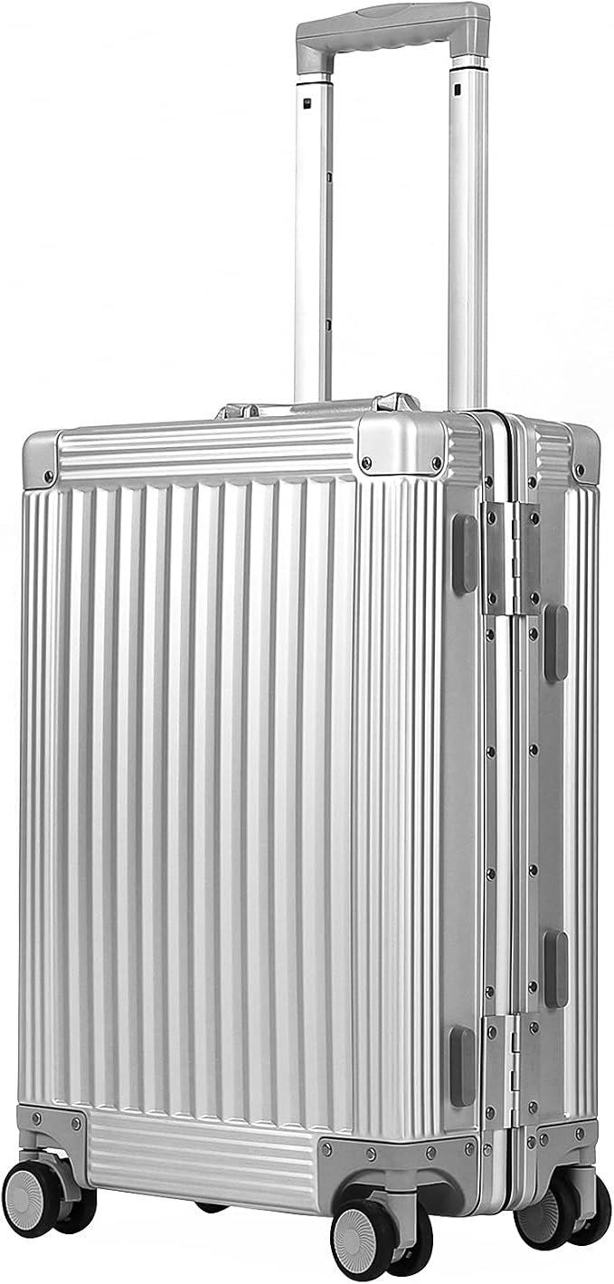 DOMINOX All Aluminum Carry On Luggage Hard Shell Luggage Aluminum Suitcase by DOMINOX