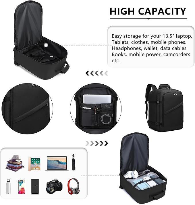 Kono Carry on Backpack, Waterproof Lightweight Daypack - Image 6