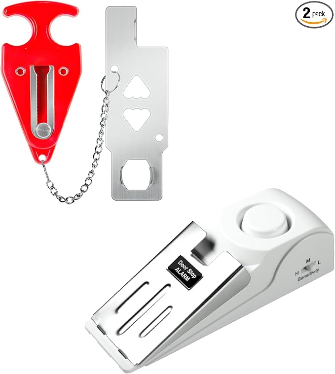 Fuers Portable Door Lock & Door Stop Alarm, Dual Protection Home Security Door by Fuers