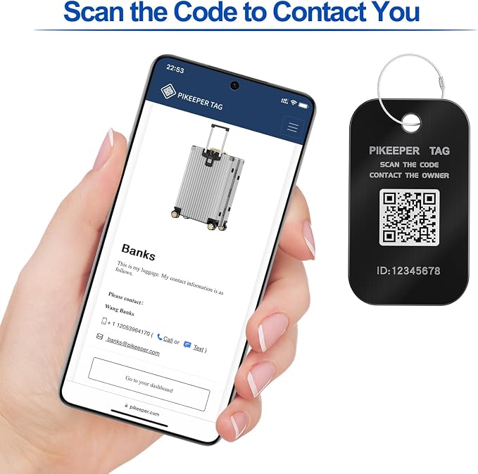 Smart Luggage Tags with QR Code Location Display - Image 3