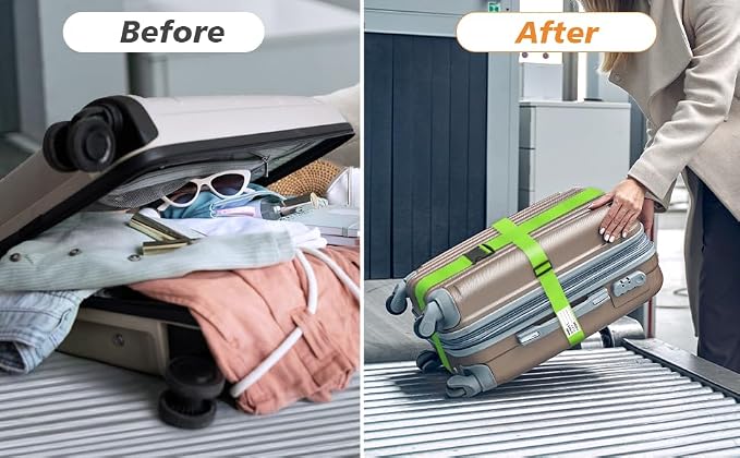 BILIONE Luggage Straps 88 inch Adjustable Suitcase Belt, Lockable Against - Image 7