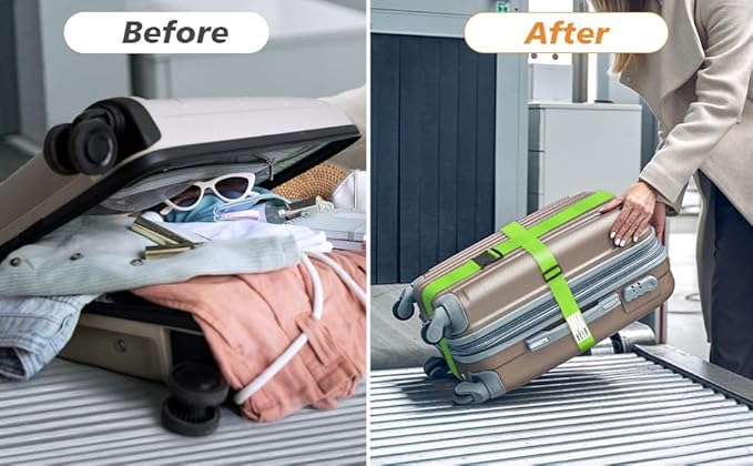 BILIONE Luggage Straps 88 inch Adjustable Suitcase Belt, Lockable Against - Image 6