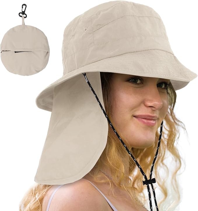 Water-Resistant Sun UPF 50+ Bucket Hat Protection Packable Brimmed Boonie by SHINCHIC