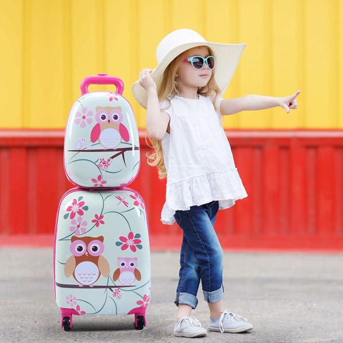 HONEY JOY Kids Luggage, 12” Travel Backpack & 16” Hard Shell Toddler Suitcase - Image 2
