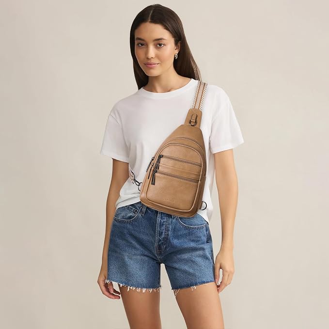 Sling Bag for Women Cross Body Purse Fanny Pack Sling Backpack Vegan Leather - Image 2