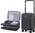Hanke Top Opening Carry On Luggage, 20 Inch Zipperless Aluminum Frame Wide by Hanke