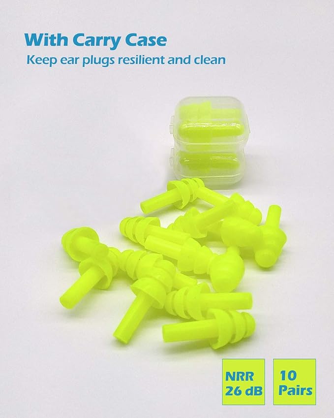 10 Pairs Noise Cancelling Ear Plugs, Premium Soft Silicone, Waterproof - Image 2