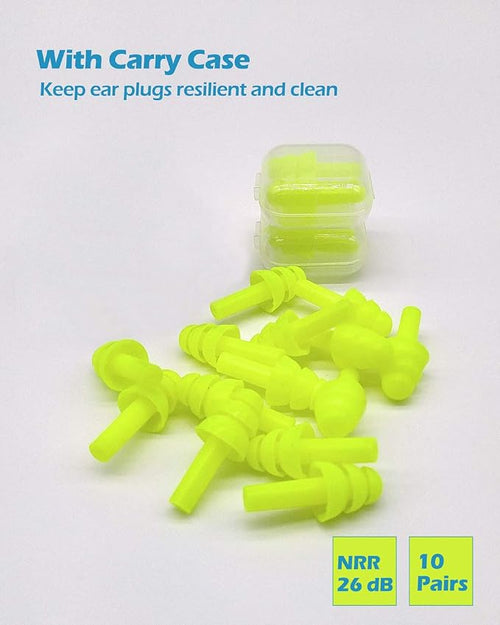 10 Pairs Noise Cancelling Ear Plugs, Premium Soft Silicone, Waterproof - Image 2