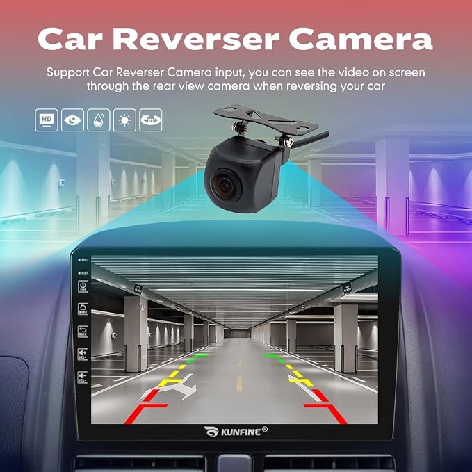 Kunfine Car CarPlay Android Auto Navigation Stereo GPS Radio Reverse Camera - Image 5