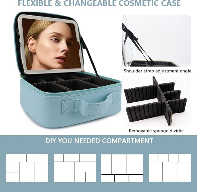 Travel Makeup Bag for Women and Makeup Artists Cosmetic Organizer Large Makeup - Image 2