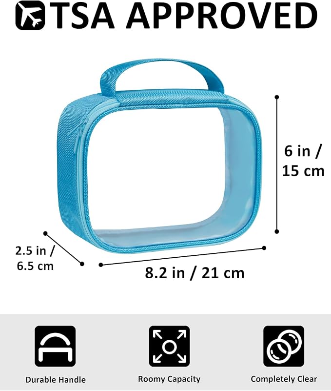 Moyad TSA Approved Clear Toiletry Bag, 2 Pack Quart Size 3-1-1 Liquids Pouch - Image 2
