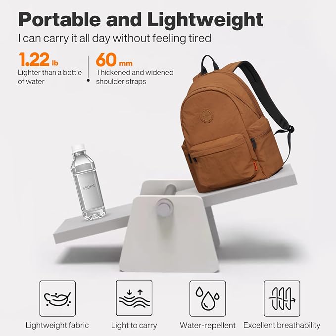 mixi Outdoor Lightweight Backpack Casual Carry On Laptop Backpack Travel Bookbag - Image 3