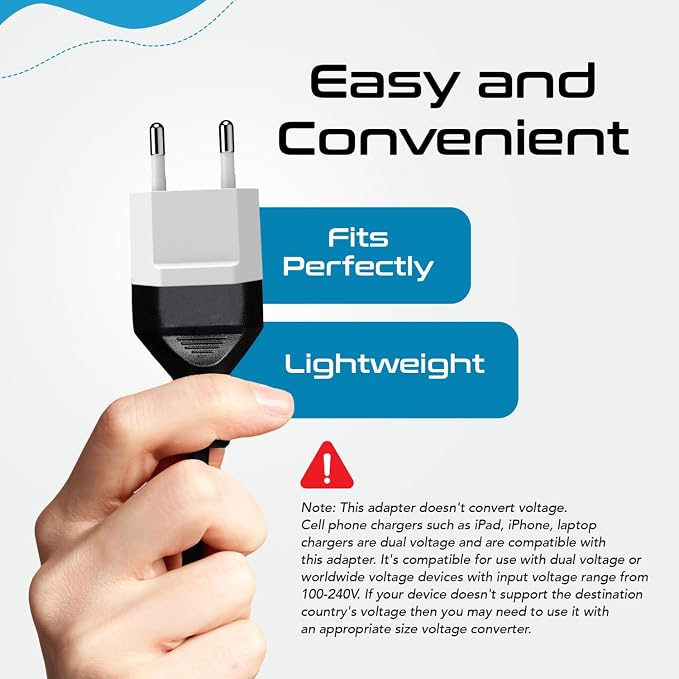 Ceptics European Travel Plug Adapter – Converts USA to EU, Asia and Italy - Image 5