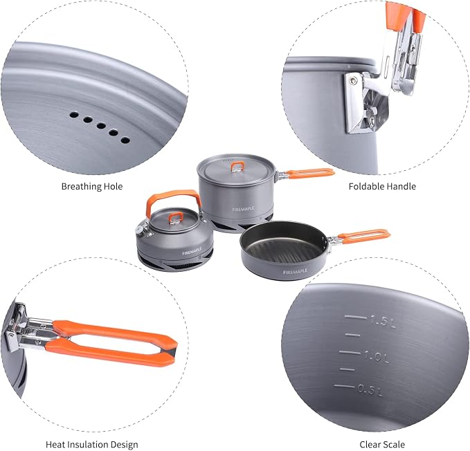 Fire-Maple Feast 4 Piece Camping Cookware Cookware Cookware Kit Outdoor - Image 3